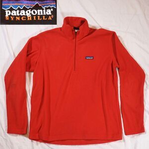 Patagonia Synchilla Fleece Long Sleeve Jacket Quarter Zip Red Mens M